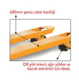 BIGLIFT ACYG25 Transpalet 2500 kg İki Çatal Uzunluğu 122 cm