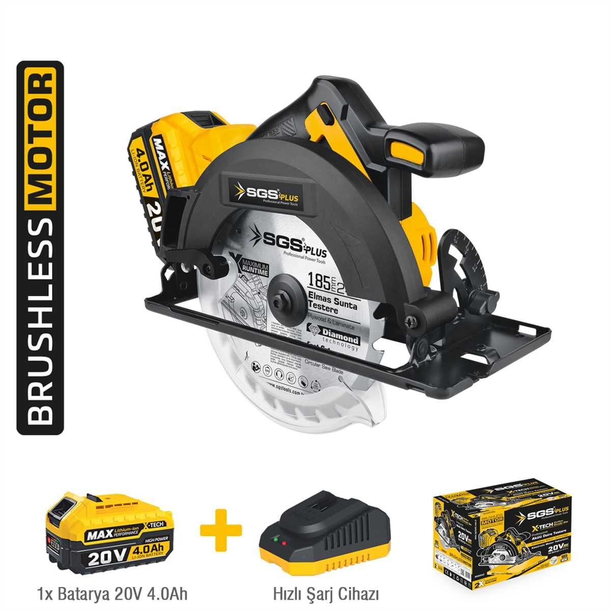SGS5542 - 185mm Akülü Sunta Kesme Makinası 20 Volt 4 Amper