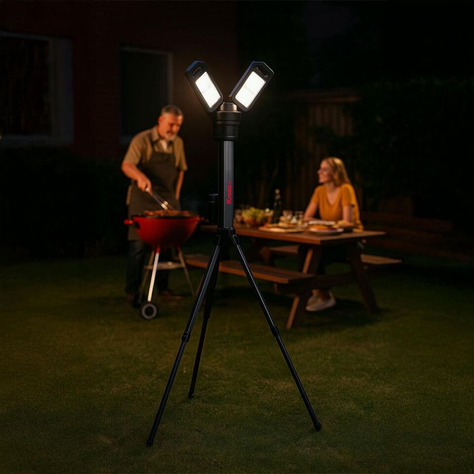 Kress KUF09.9 20Volt 2000/4500 Lümen Profesyonel Kule Tipi Teleskopik Katlanabilir LED Projektör (Akü Dahil Değildir)
