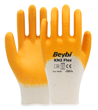 BEYBİ KN2 FLex Sarı Nitril İnşaat Eldiveni