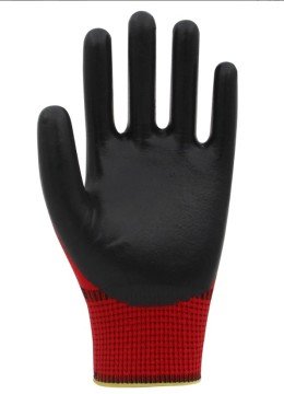 BEYBİ PN5 Kırmızı Siyah Polyester Örme Nitril İş Eldiveni 288 Çift