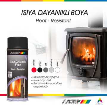 Motip Antrasit Gri 500° Derece Isıya Dayanıklı Yanmaz Sprey Boya 400 ML