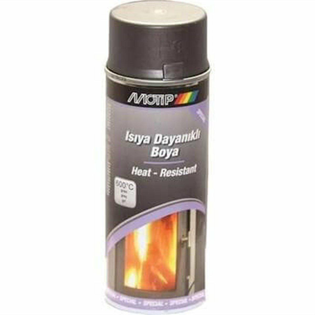 Motip Antrasit Gri 500° Derece Isıya Dayanıklı Yanmaz Sprey Boya 400 ML