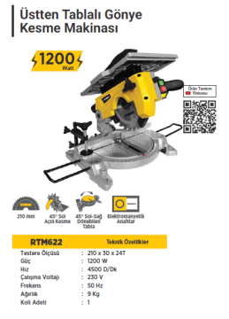 RTR MAX Üstten Tablalı Gönye Kesme Makinası 210mm