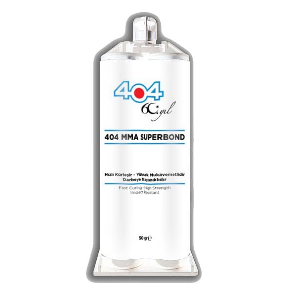404 SuperBond MMA Çift Komplenantlı Karışımlı Yapıştırıcı 50 Gram