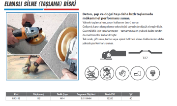 RODEX Elmaslı Silme ( Taşlama) Diski