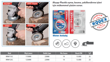 RODEX Ahşap Oyma ve İşleme Diski