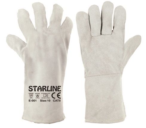 STARLİNE E-061 Hakiki Deri Yarma Kaynak Eldiveni Ölçü 10 XL (60 Çift)