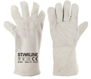 STARLİNE E-061 Hakiki Deri Yarma Kaynak Eldiveni Ölçü 10 XL (60 Çift)