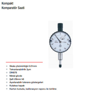 WERKA Kompakt Komparatör Saati 0-5mm