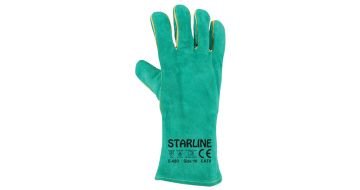 STARLİNE E-083 Hakiki Deri Yarma Eldiveni Yeşil E-083 (Uzunluk 35 cm - 72 Çift)