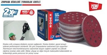 RODEX Yuvarlak 17 Delikli Cırtlı Zımpara - 100 ADET