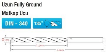 MAIER DIN340 Uzun Fully Ground Matkap Ucu