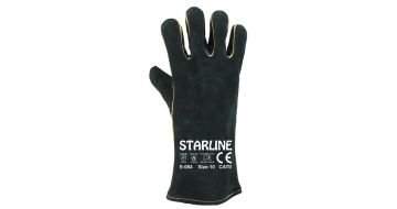 STARLİNE E-084 Hakiki Deri Yarma Eldiven Siyah E-084 (Uzunluk 35 cm - 72 Çift)