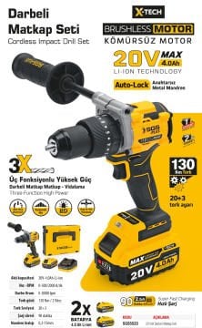 SGS5533 Akülü Darbeli Matkap Seti 20 Volt - 4 Amper - 130 Nm Tork (Kömürsüz Motor)