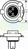 TRİFA H4 Halojen Ampul 12 VOLT H4 43T 90/100 W (10 Adet)