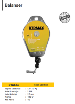 RTR MAX Balanser 1.5 - 3.0 Kg / 1.5 Metre