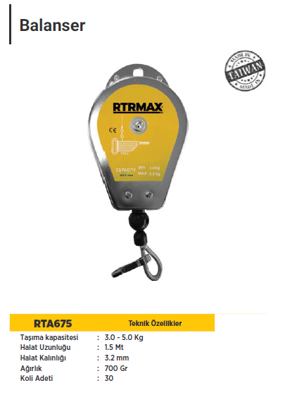 RTR MAX Balanser 3.0 - 5.0 Kg / 1.5 Metre