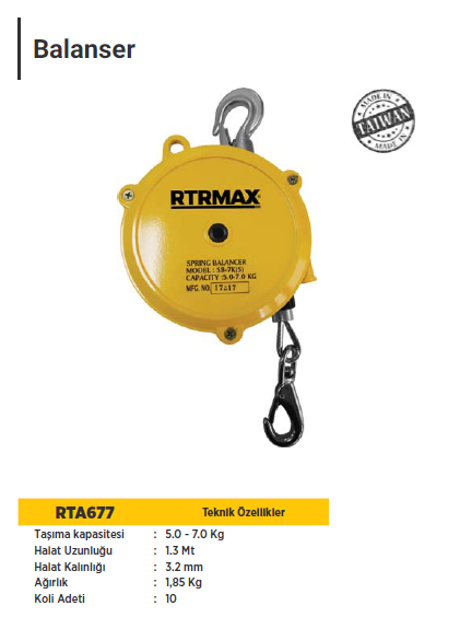 RTR MAX Balanser 5.0 - 7.0 Kg / 1.3 Metre