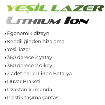 MAX EXTRA MXP08G - 20 Metre 360 Derece Yeşil Lazer Hizalama Distomat Şakül 2 Yatay 2 Dikey