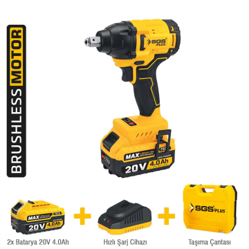 SGS5502 - 1/2 - 20 Volt 4 Amper 330 Nm Tork Akülü Darbeli Somun Sıkma Sökme Makina Seti Çift Akülü