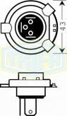 TRİFA H4 Halojen Ampul 12 Volt 43T 100 Watt Klormatik (10 Adet)