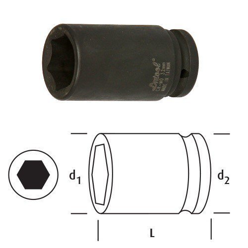 OSAKA Havalı Lokma Ucu Uzun 1'' 46 mm