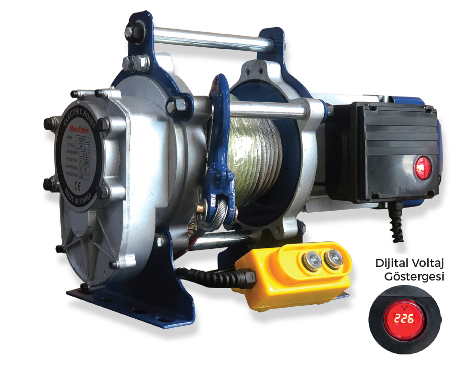 MAX EXTRA Elektrikli Pratik Vinç 500-1000 Kg 220 Volt 15-30 Metre (MX11111)
