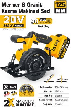SGS5540 - 20 Volt 4 Amper 125mm Akülü Mermer Granit Fayans Makinası