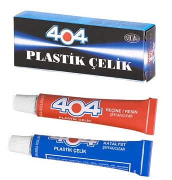 404 Plastik Çelik NO:1 Şeffaf Yapıştırıcı 16 Gram Çift Karışımlı