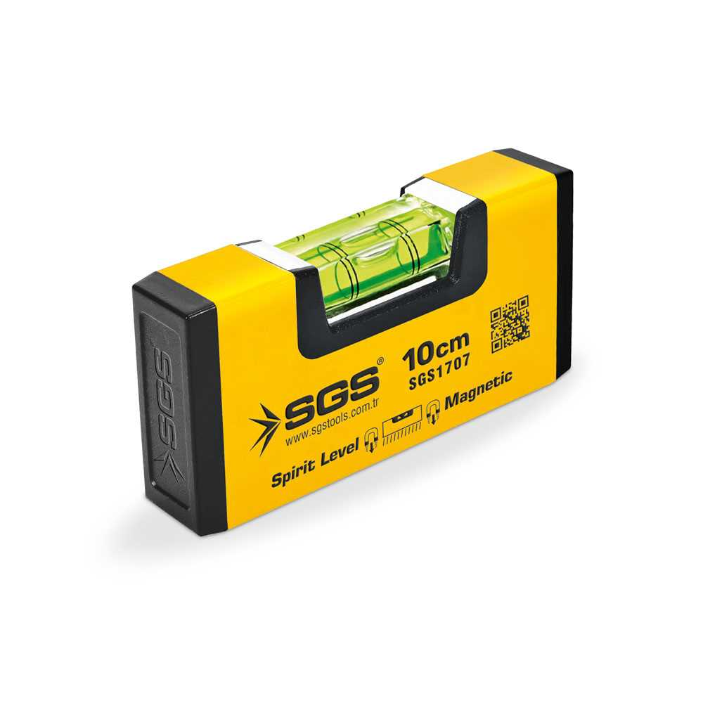 SGS1707 - 10cm Mini Cep Tipi Alüminyum Mıknatıslı Su Terazisi