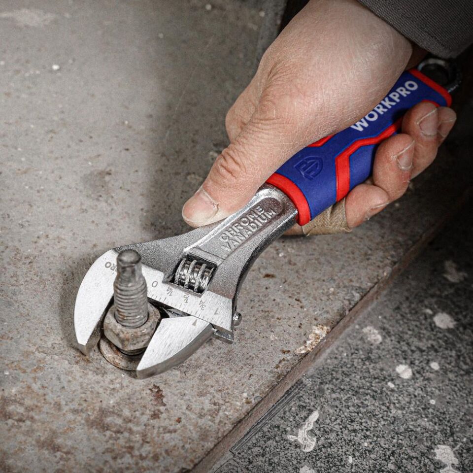 WORKPRO WP272011 200mm Cr-V Profesyonel Kurbağacık Anahtar