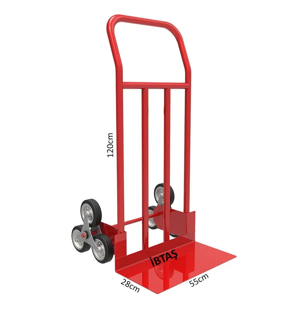 İBTAŞ 3 Tekerlekli 250 KG Ergonomik Merdiven Çıkabilen Koli, Eşya, Yük Taşıma EL Arabası