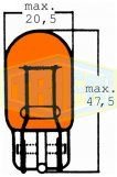 TRİFA Halojen Ampul 12 Volt Dipsiz 21 Watt Sarı (10 Adet)