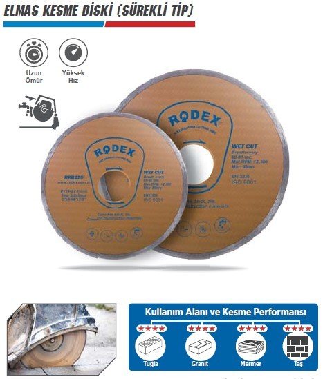 RODEX Elmas Kesme Diski (Sürekli Tip)