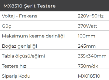 MAX EXTRA MX8510 - Şerit Kesme Makinesi 370 Watt