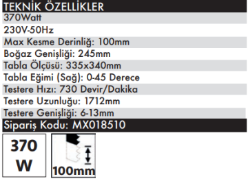 MAX EXTRA Şerit Kesme Makinesi 800 W