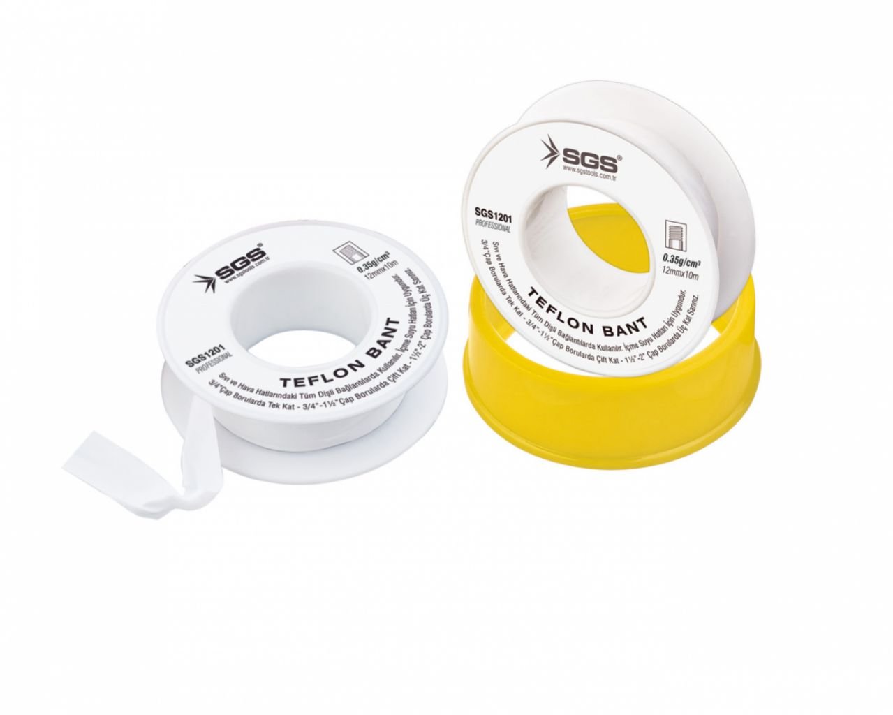 SGS1201 Teflon Bant Professional 12mm x 10 Metre / 0.35g/cm (10 ADET)