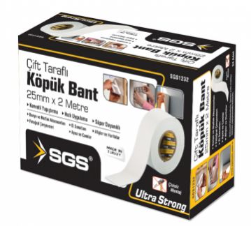 SGS 1233 Çift Taraflı Köpük Bant 50mm / 2 Metre