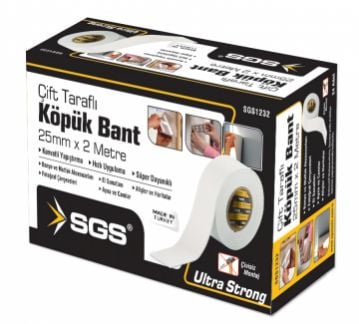 SGS 1237 Çift Taraflı Köpük Bant 25mm /10 Metre ( 60 adet )