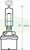 TRİFA H27/W1 Halojen Ampul 12 Volt 27 Watt (884) Düz Soket Ampül (10 Adet)