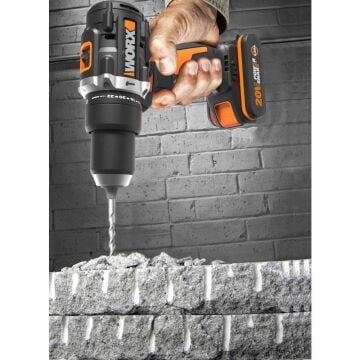 WORX WX352 20Volt/2.0Ah Li-ion Çift Akülü Kömürsüz Profesyonel Şarjlı Darbeli Matkap