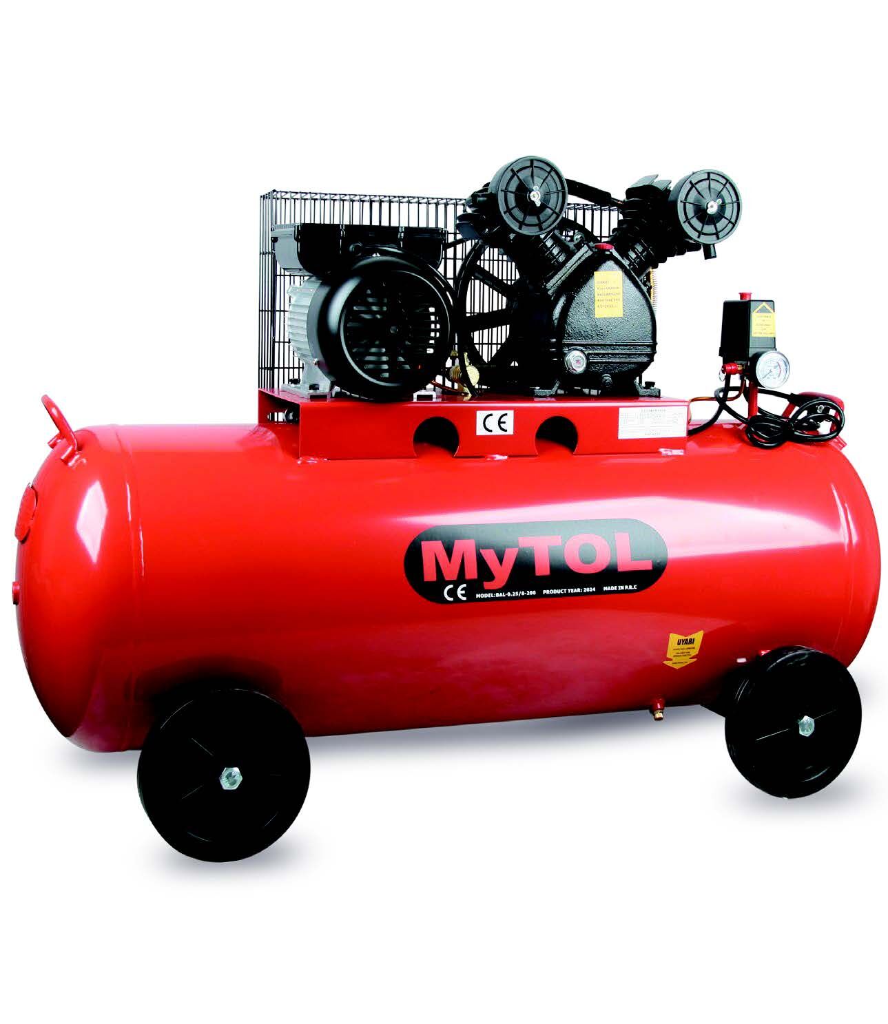 MY TOL MY14310 - 200 Litre 3 HP V Kafa Yağlı Hava Kompresörü 220 Volt