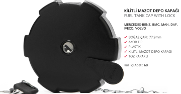 TIR Plastik Mazot Depo Kapağı Axor Tip - BMC, MAN, DAF, IVECO, VOLVO