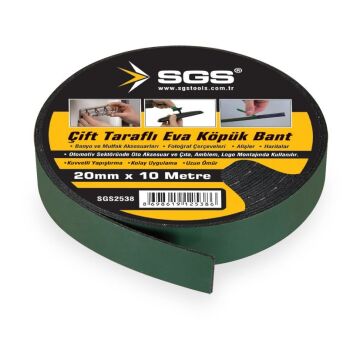 SGS 2539 Çift Taraflı Eva Köpük Bant 25mm x 10 metre 