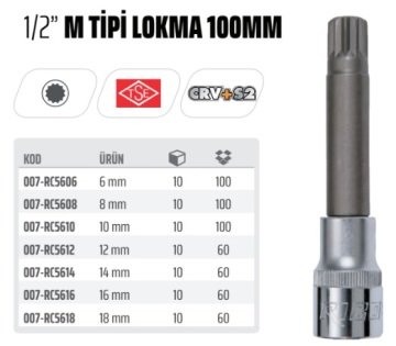 RİCO 1/2 M Tipi Lokma Ucu 100mm