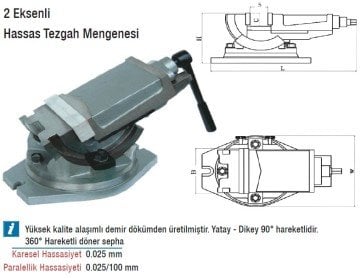 DW DWZ4287317 -  2 Eksenli Tezgah Mengenesi 125mm