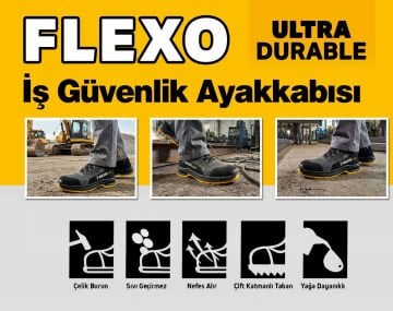 SGS Flexo - Spor İş Güvenlik Ayakkabısı Çelik Burunlu - Ergonomik - Antistatik