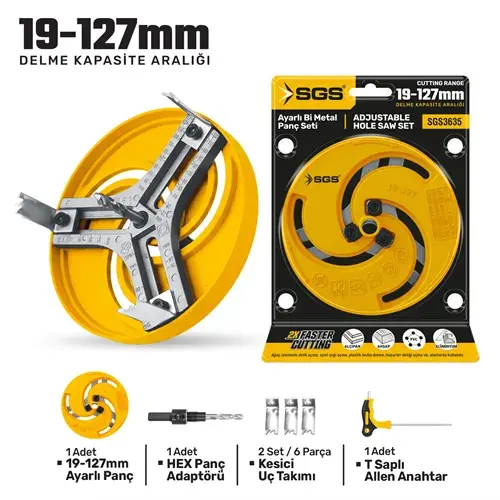 Bİ-METAL AYARLI PANÇ SETİ 19-127 MM