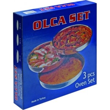 Paslanmaz Üçlü Fırın Tepsisi Seti 30-34-38cm